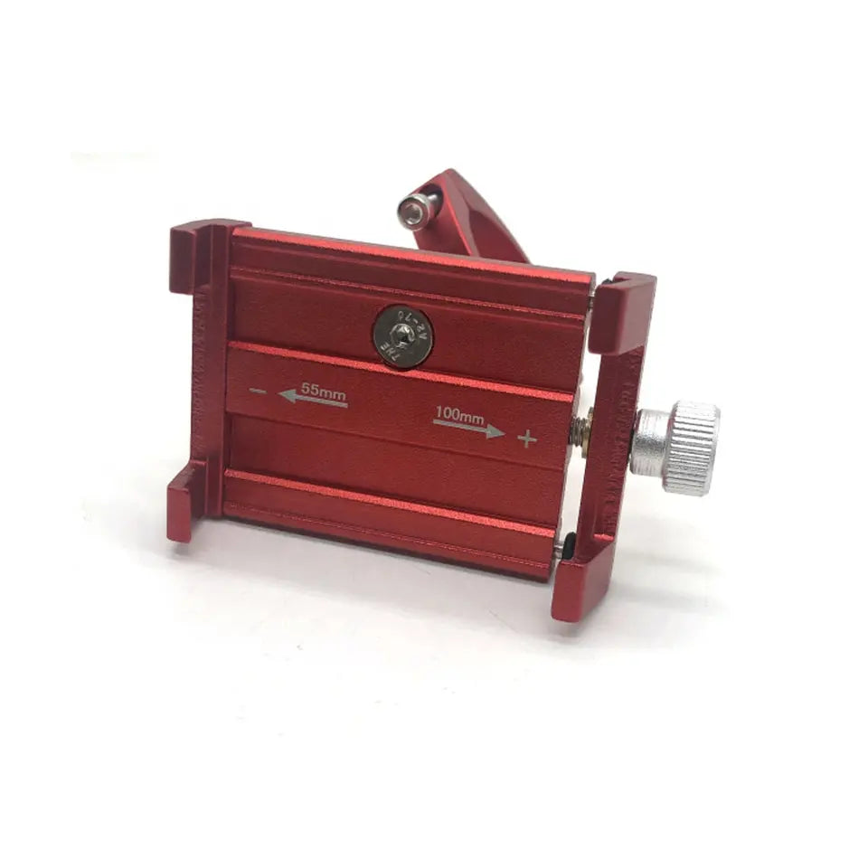 Red mobile phone holder for bicycle and electric scooter